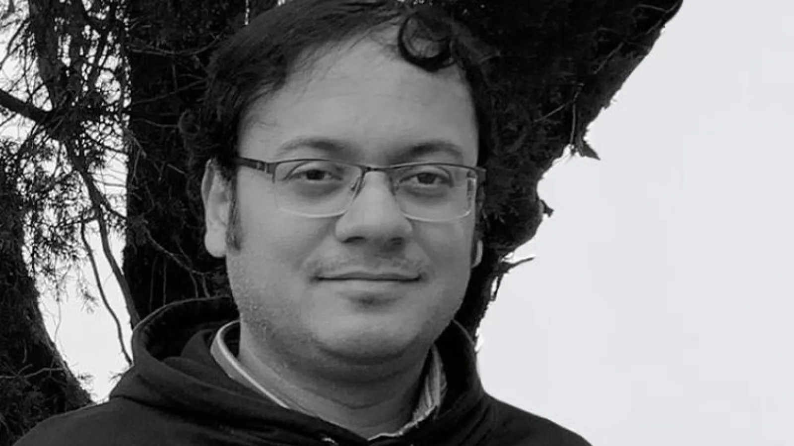 Ranjan Laha portrait in black and white
