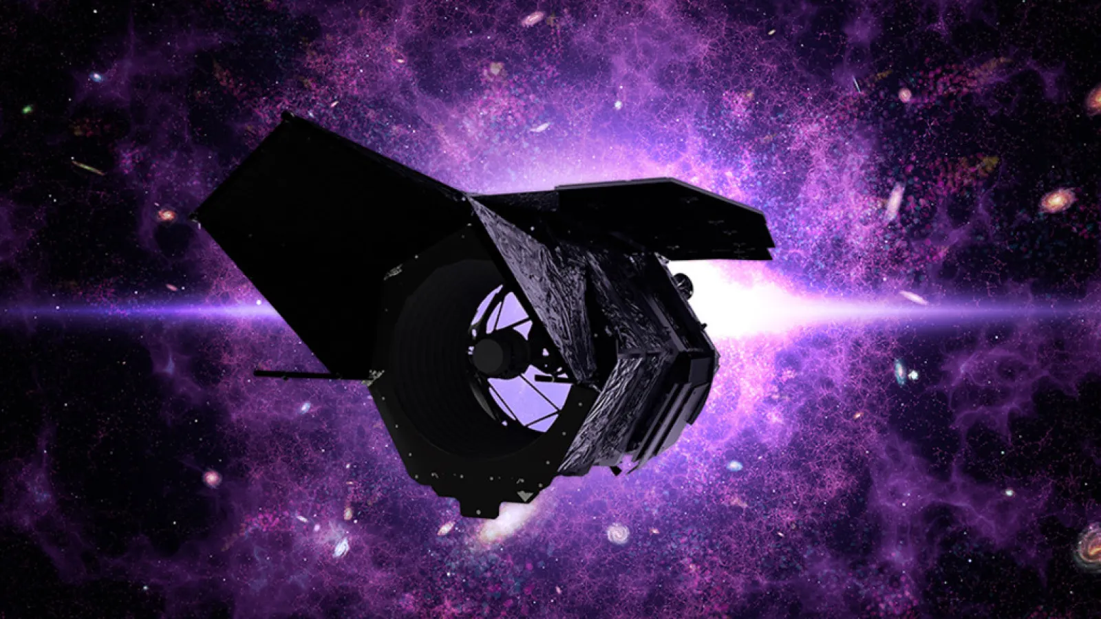 Rendering of the Nancy Grace Space Telescope in deep space